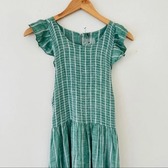 Free People Butterflies Chambray Midi Dress - Green - Picture 9 of 9